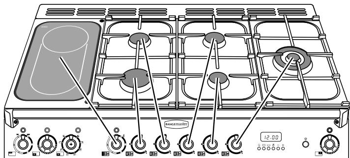 FALCON PROFESSIONAL PLUS 90 FXDFGBC/C-EU  -  PROFESSIONAL PLUS 90 FXEIGB/C-EU -  PROFESSIONAL PLUS 90 FXEISS/C-EU INOX - Brûleurs de table de cuisson - 1