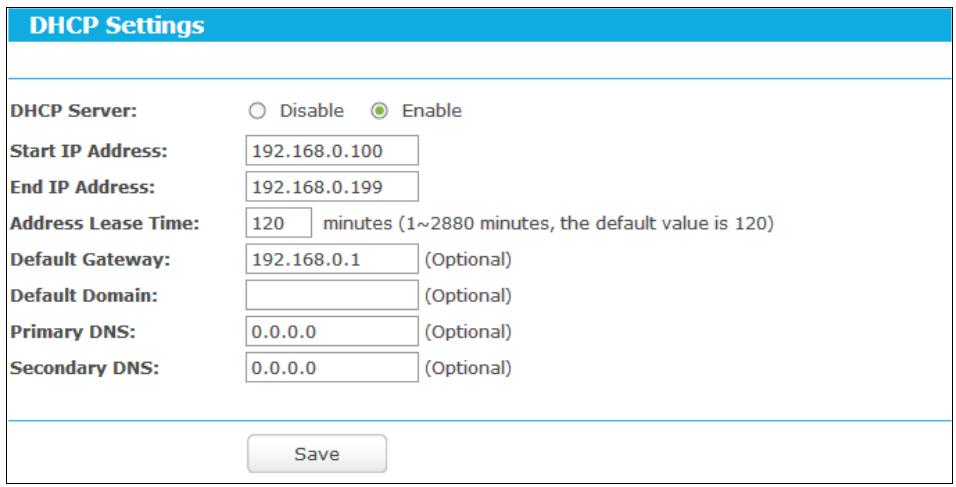TP-LINK TD-W8968 - DHCP Settings - 1