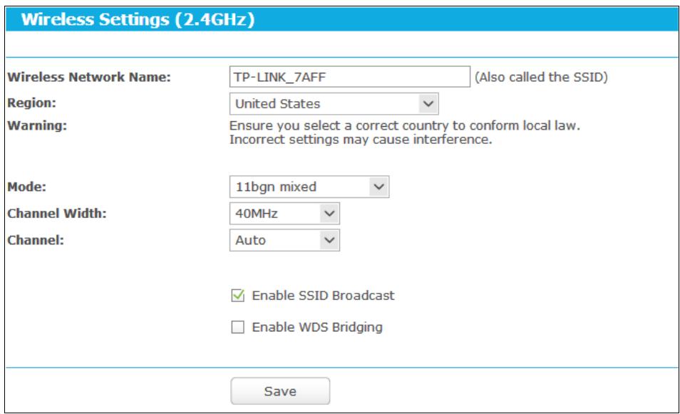 TP-LINK TD-W8968 - Wireless Settings - 1