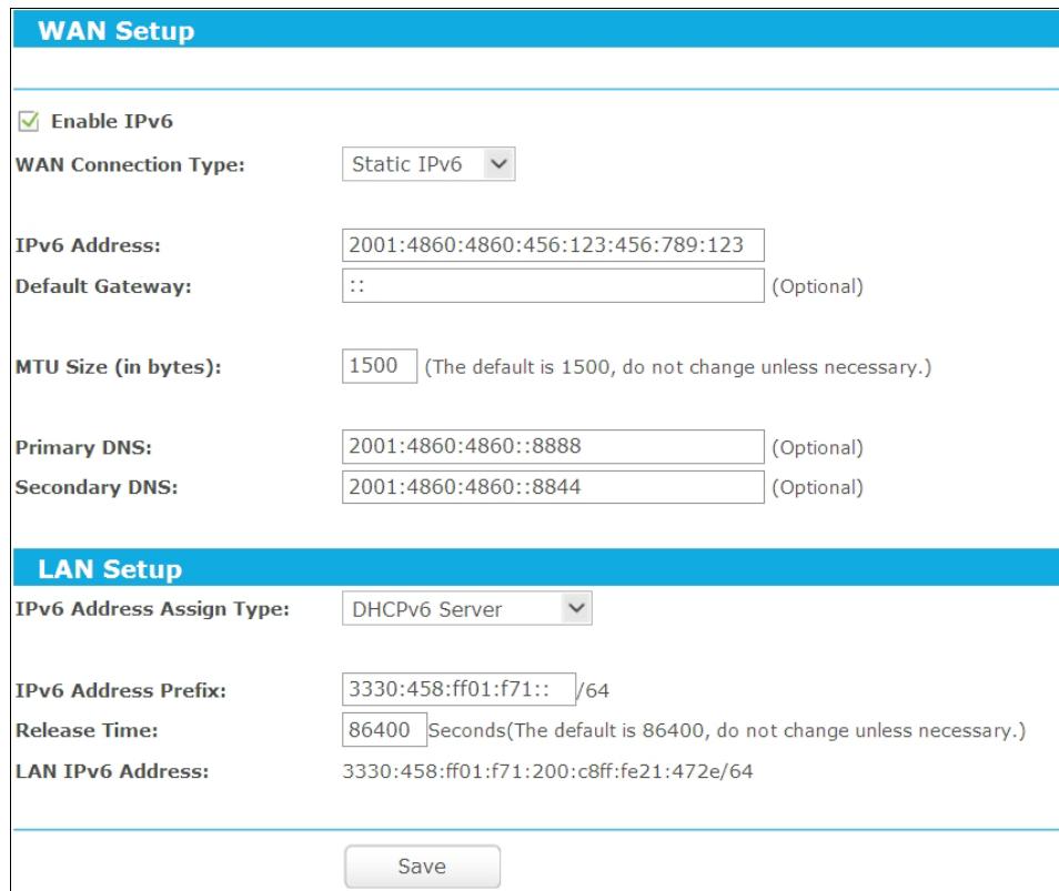 TP-LINK TD-W8968 - 2) Static IPv6 - 2