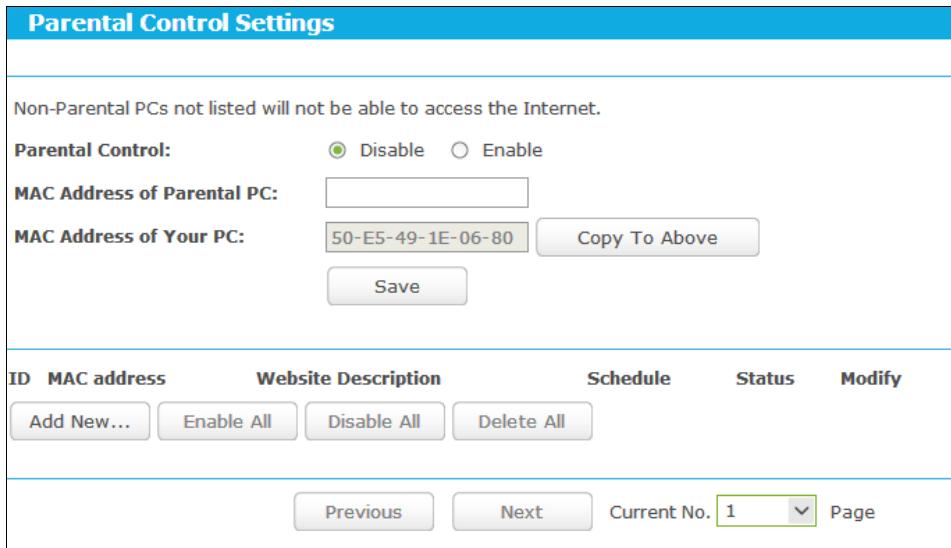 TP-LINK TD-W8968 - Parental Control - 1