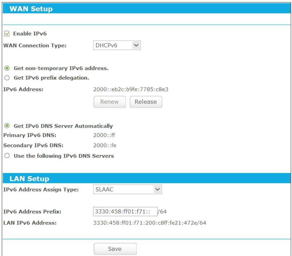 TP-LINK TD-W8968 - IPv6 Setup - 1