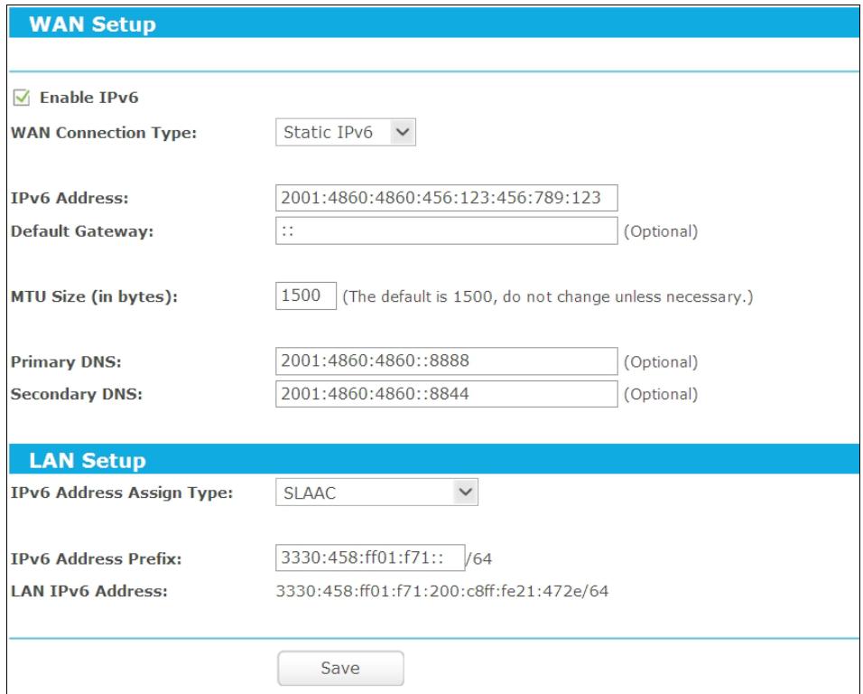 TP-LINK TD-W8968 - 2) Static IPv6 - 1