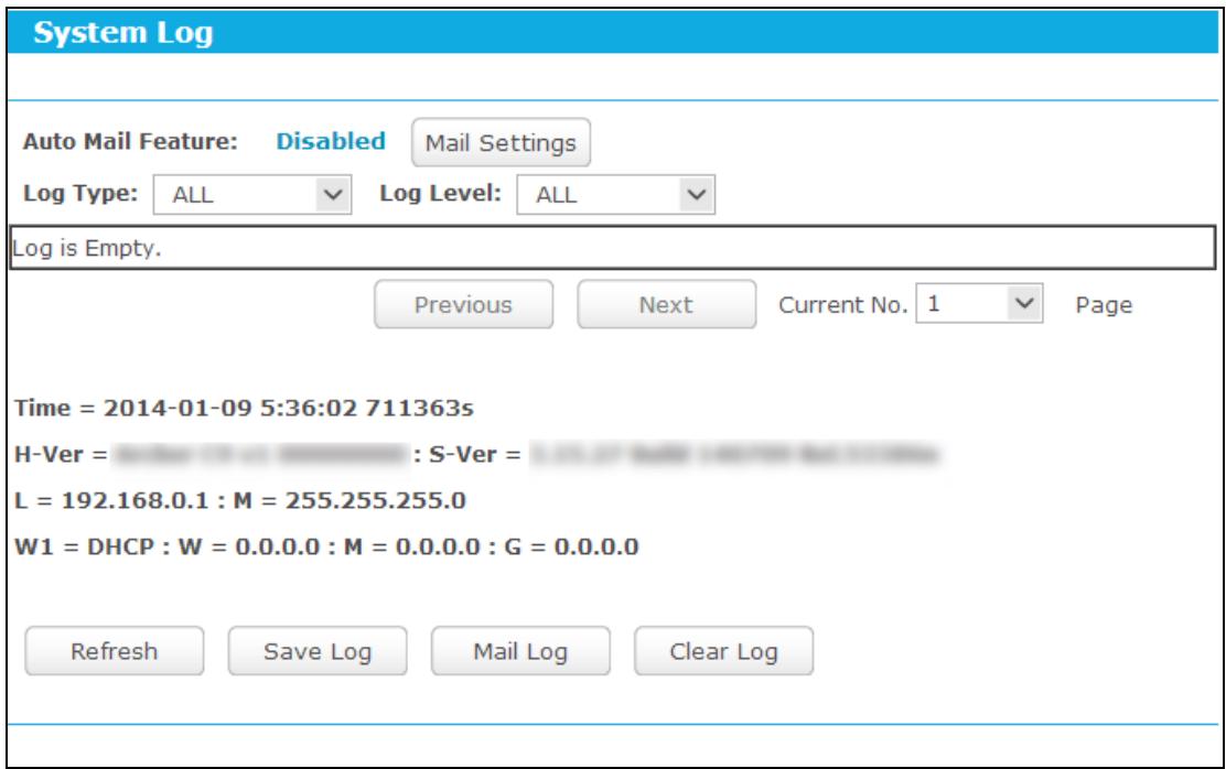 TP-LINK TD-W8968 - System Log - 1