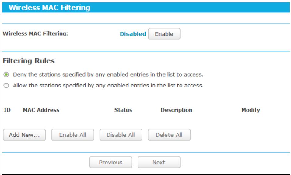 TP-LINK TD-W8968 - Wireless MAC Filtering - 1