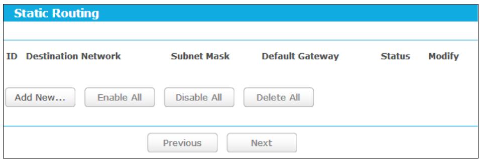 TP-LINK TD-W8968 - Static Routing List - 1