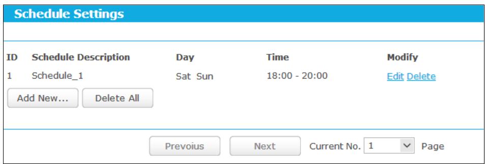 TP-LINK TD-W8968 - Schedule - 1