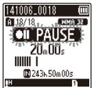 OLYMPUS DM-720 - Appuyez sur la touche REC (●) pendant l'enregistrement. - 2