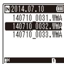 OLYMPUS DM-720 - Utilisation de la fonction recherche par calendrier pour trouver un fichier - 7