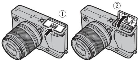 FUJIFILM X-T20 - Ouvrez le couvercle du compartiment de la batterie. - 1