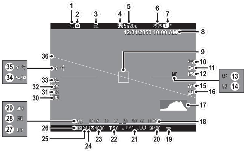 FUJIFILM X-T20 - Affichages de l'appareil photo - 1