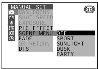 SHARP HI8 - Type of Scene Settings - 4