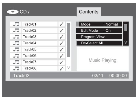 HARMAN KARDON DVD-29 - Programmation d'une liste de lecture à partir d'un CD Audio ou d'une source de données - 5