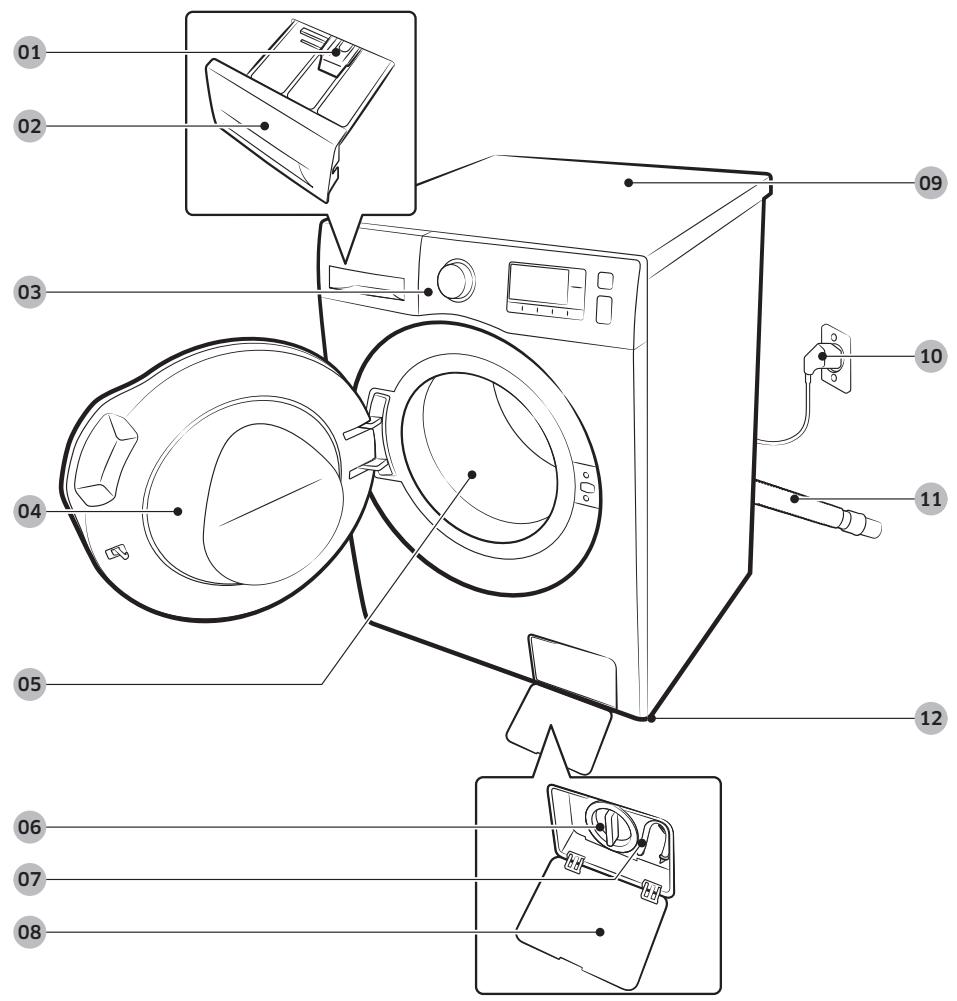 SAMSUNG WD80K5410 OX - Pièces incluses - 1