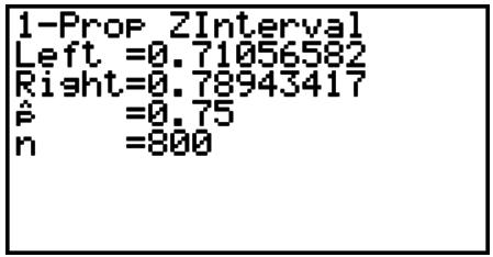 CASIO HR150RCE - - Intervalle Z à 1 proportion - 2