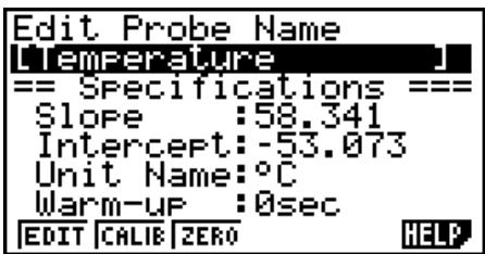 CASIO HR150RCE - - To recall the specifications of a Vernier sensor and configure custom probe settings - 2