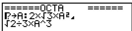 CASIO HR150RCE - Exemple Rechercher la lecture « A » dans le programme nommé OCTA - 1