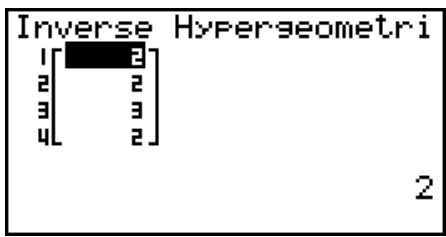 CASIO HR150RCE - - Loi hypergéométrie cumulative inverse - 2