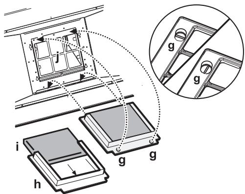 WHIRLPOOL AKR809MR - Montarea filtrului pe bază de carbune: - 1