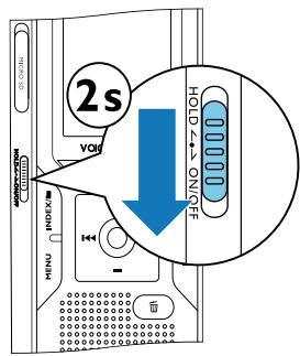 PHILIPS VOICETRACER DVT2050 - Allumer et éteindre l'appareil - 1