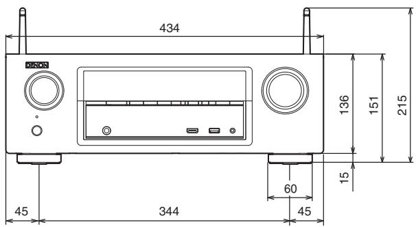 DENON AVR X1400H  -  AVR-X1400H -  AVRX1400H - Dimensions (Unité : mm) - 2