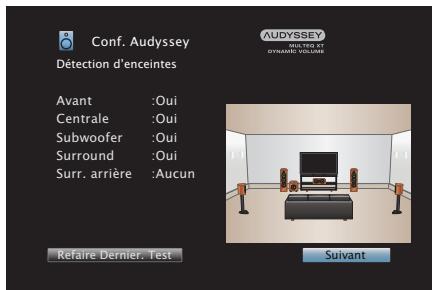 DENON AVR X4300 - AVR X4300H - Lorsque l'enceinte détectée est affichée, sélectionnez "Suivant" puis appuyez sur ENTER. - 1