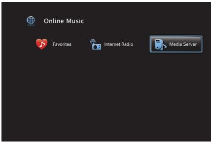 DENON AVR X4300 - AVR X4300H - Utilisez △▽◀▷ pour sélectionner “Media Server”, puis appuyez sur ENTER. - 1