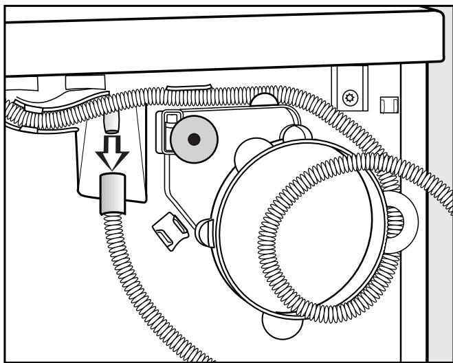 MIELE T 7950 WP - Arranging the drain hose - 1