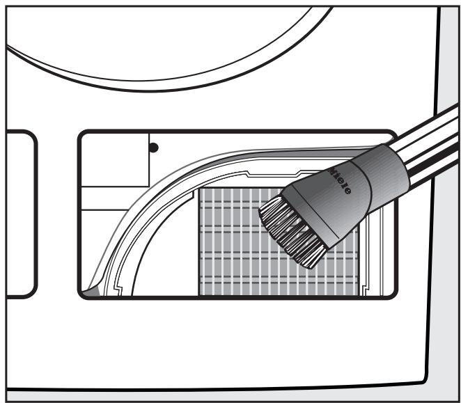MIELE T 7950 WP - Cleaning the cooling fins (Grille at bottom right) - 2
