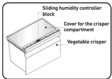 ESSENTIELB ERDV165-55S3 - The vegetable crisper and humidity control (not available on some models) - 1