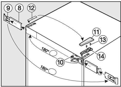 MIELE KFN 14943 - Removing the top door of the appliance: - 1
