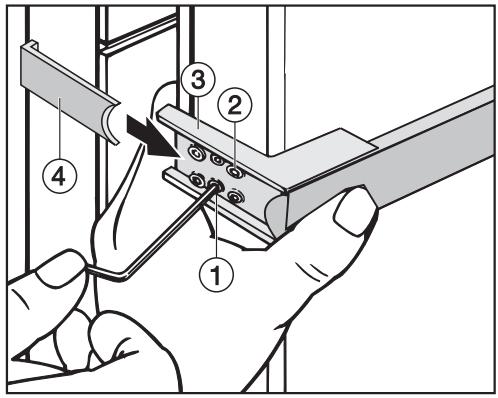 MIELE KFN 14943 - Remounting the door handles: - 1