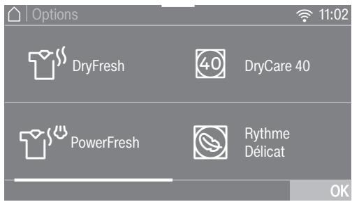 MIELE TWR780WP - Menu options - 1
