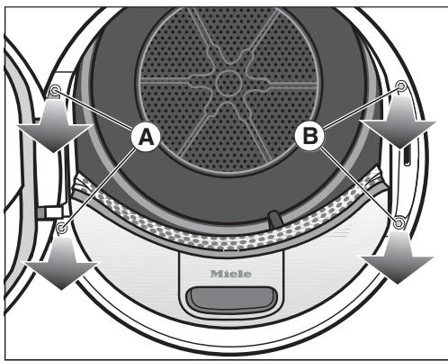 MIELE TWR780WP - Démonter la porte du sèche-linge - 1