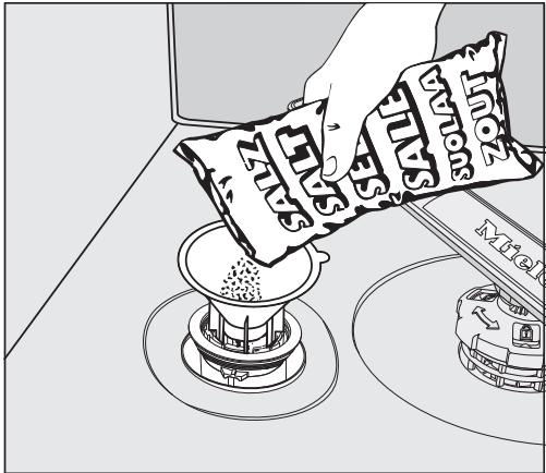 MIELE G 5210 U - Filling the salt reservoir - 1