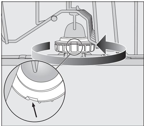 MIELE G 5210 U - Refitting the middle spray arm - 1
