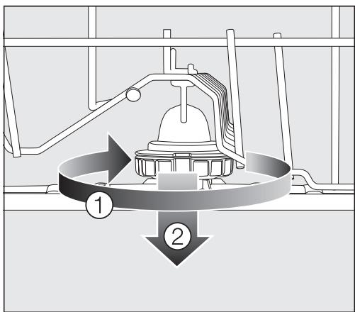 MIELE G 5210 U - Removing the middle spray arm - 1