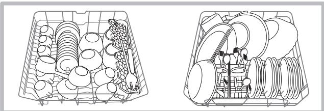 SCHOLTES LPE 14-308 A+ IX - Examples de chargement du panier supérieur/ inférieur - 1