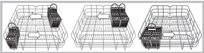 SCHOLTES LPE 14-308 A+ IX - Exemples de rangement dans le panier à couverts - 1