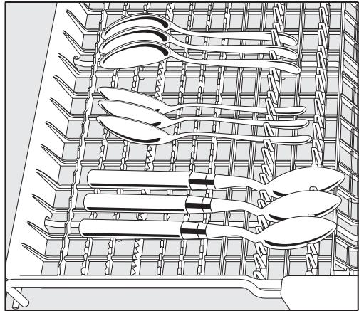 MIELE G 5050 VI - Disposition du tiroir à couverts - 1