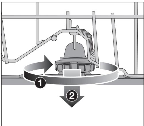 MIELE G 5050 VI - Retirer le bras de lavage intermédiaire - 1