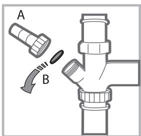 HOTPOINT LTB 6M019 - Connecting the water outlet hose - 1