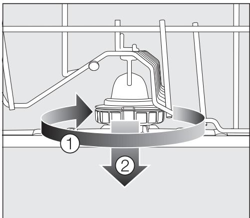 MIELE G 5073 SCVI CELLENCE - Retirer le bras de lavage intermédiaire - 1