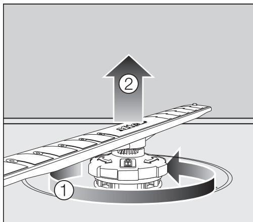 MIELE G 5073 SCVI CELLENCE - Retirer le bras de lavage inférieur. - 1