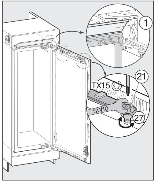MIELE K 34242 IF  -  K 34242 iF - Y : réglage de la hauteur - 1