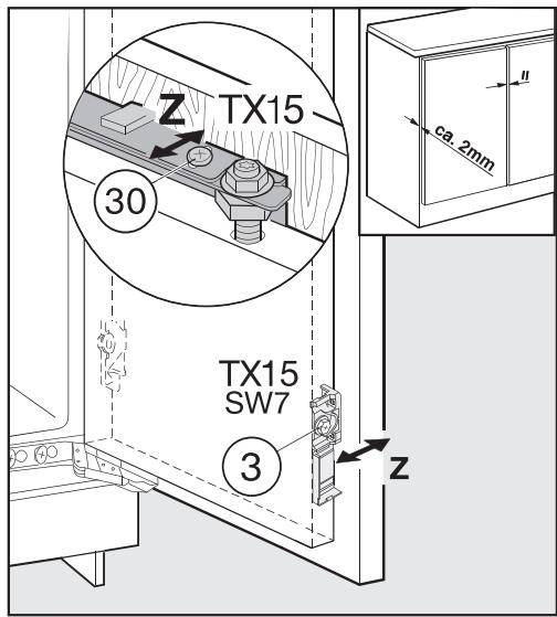 MIELE K 33442 IF - Z: réglage en profondeur - 1