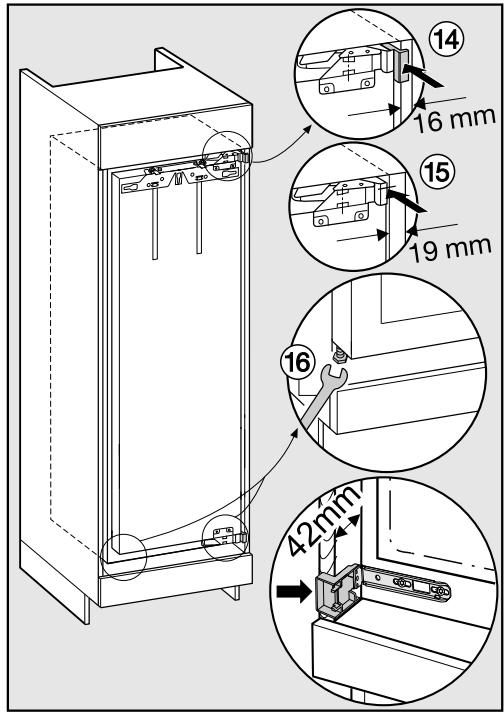 MIELE K 35282 IDF - Uniquement pour les parois de meuble de 16 mm d'épaisseur : - 4