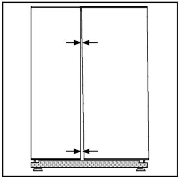 BEKO GNEV220W - Réglage du jeu entre les portes supérieures - 1