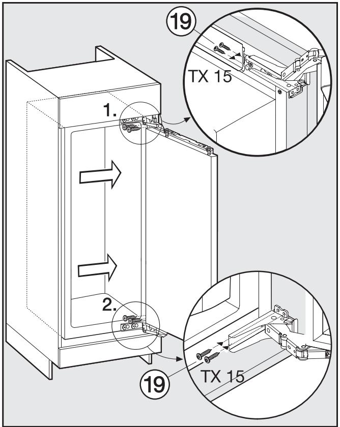 MIELE K 35272 ID - Securing the appliance in the niche - 1