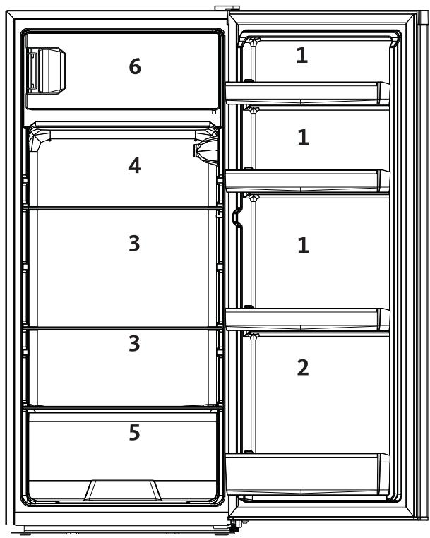 LISTO RLL125-55B2 - STOCKAGE DES DENRÉES DANS LE RÉFRIGÉRATEUR - 1